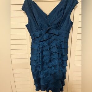 Dark teal cocktail dress size 14p worn once. Great condition.